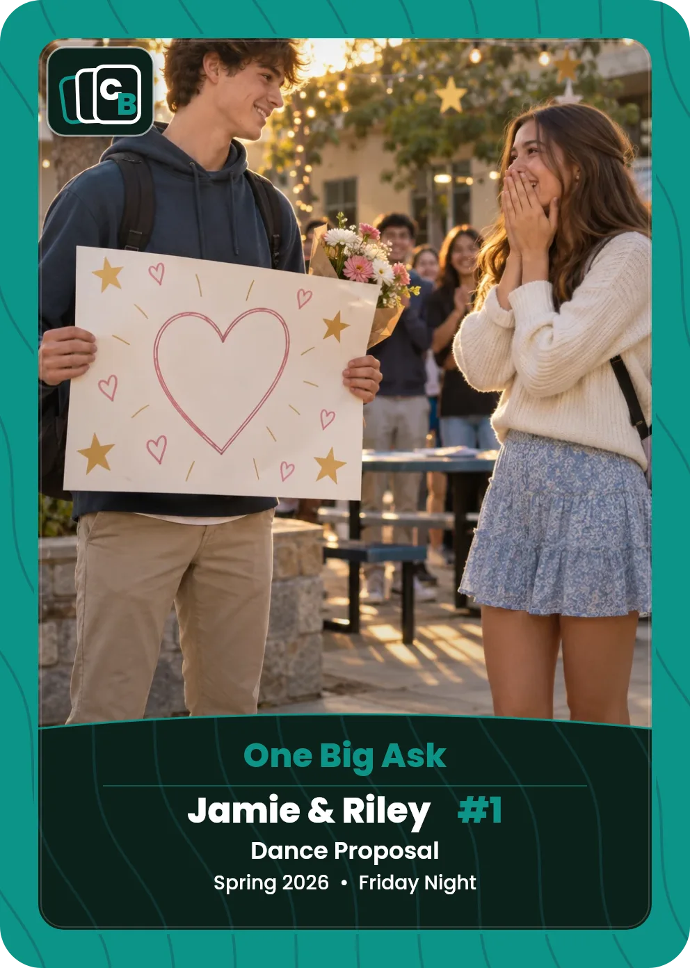 Custom event keepsake trading card made from a personal photo, with a personalized nameplate. custom.